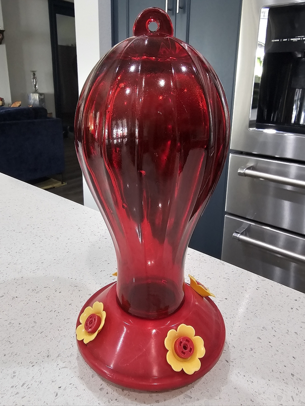 Hummingbird Feeder Flashed Red GLASS Used - 4 Ports